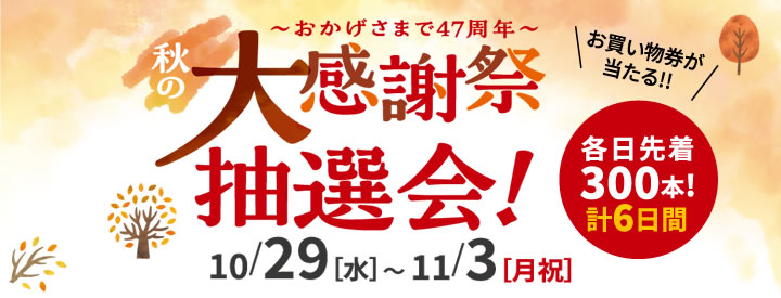 秋の大感謝祭 抽選会！